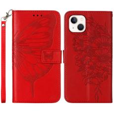  iPhone 15 Plus Fodral Med Tryck Fj&auml;ril R&ouml;d