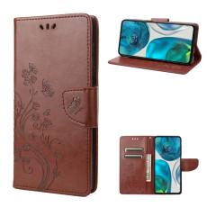  Motorola Moto G52/G82 Fodral Blommigt Tryck Brun