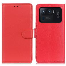  Xiaomi Mi 11 Ultra - Litchi L&auml;der Fodral - R&ouml;d