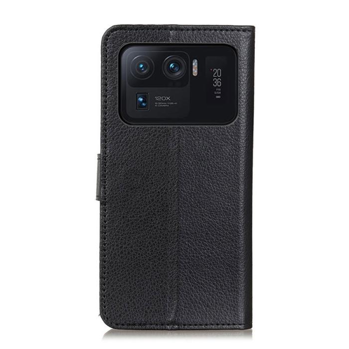 Bild 3,  Xiaomi Mi 11 Ultra - Litchi Läder Fodral - Svart