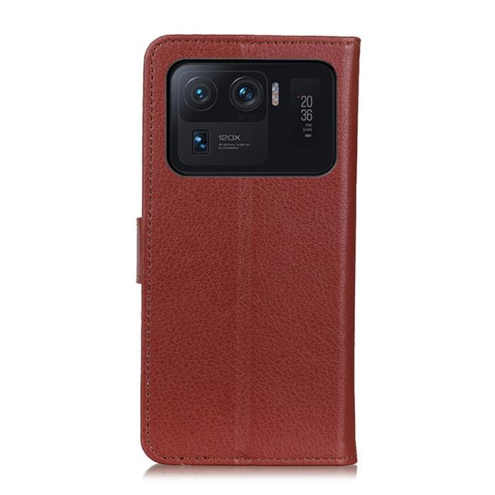 Bild 3,  Xiaomi Mi 11 Ultra - Litchi Läder Fodral - Brun