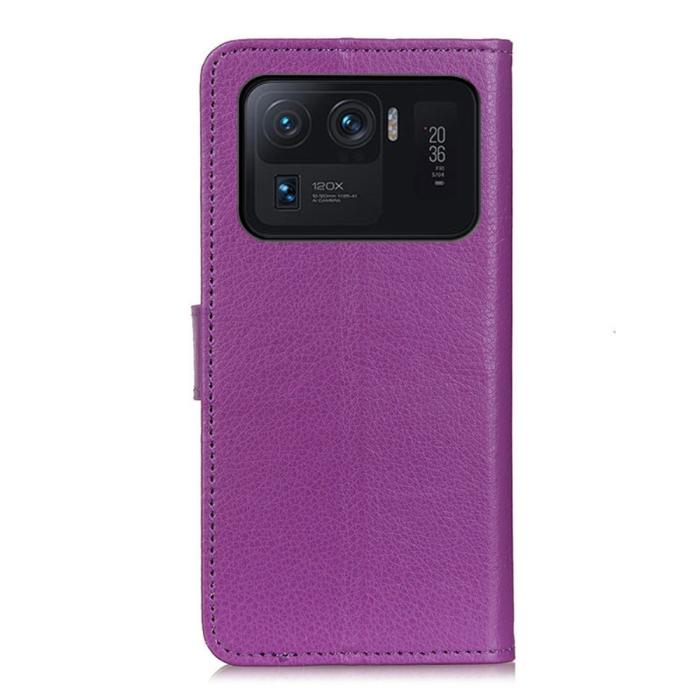 Bild 3,  Xiaomi Mi 11 Ultra - Litchi Läder Fodral - Lila