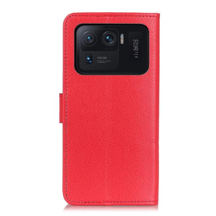 Bild 3,  Xiaomi Mi 11 Ultra - Litchi Läder Fodral - Röd