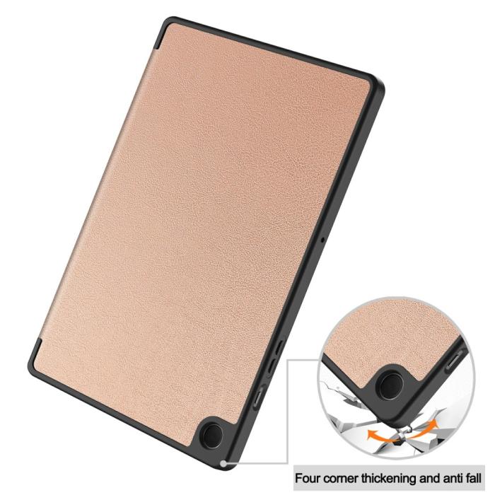 Bild 6,  Samsung Galaxy Tab A9 Plus Fodral Tri-Fold Pennhållare Roséguld