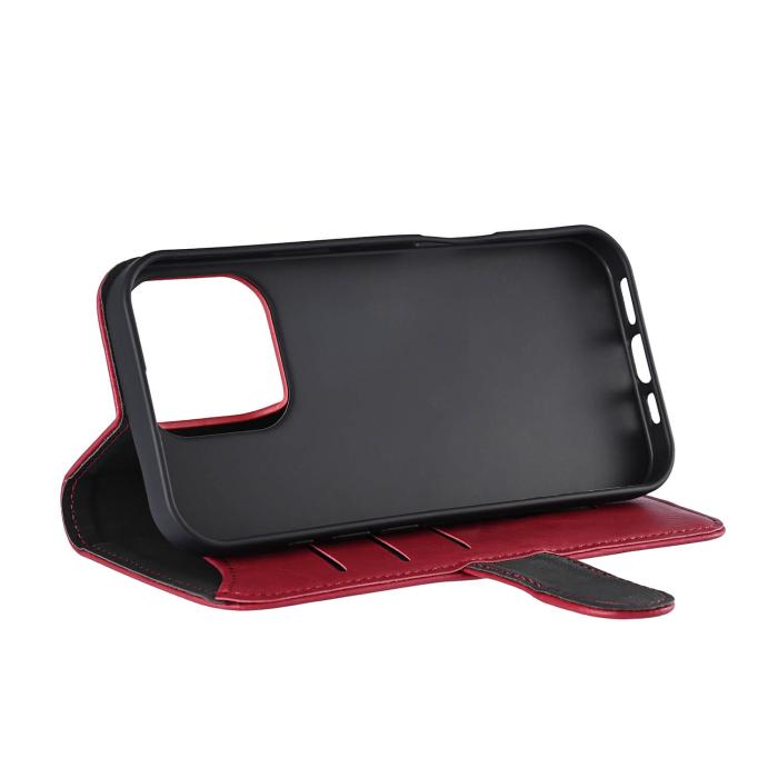 Bild 4, Gear Gear iPhone 16 Pro Fodral MagSeries Läder Deep Red