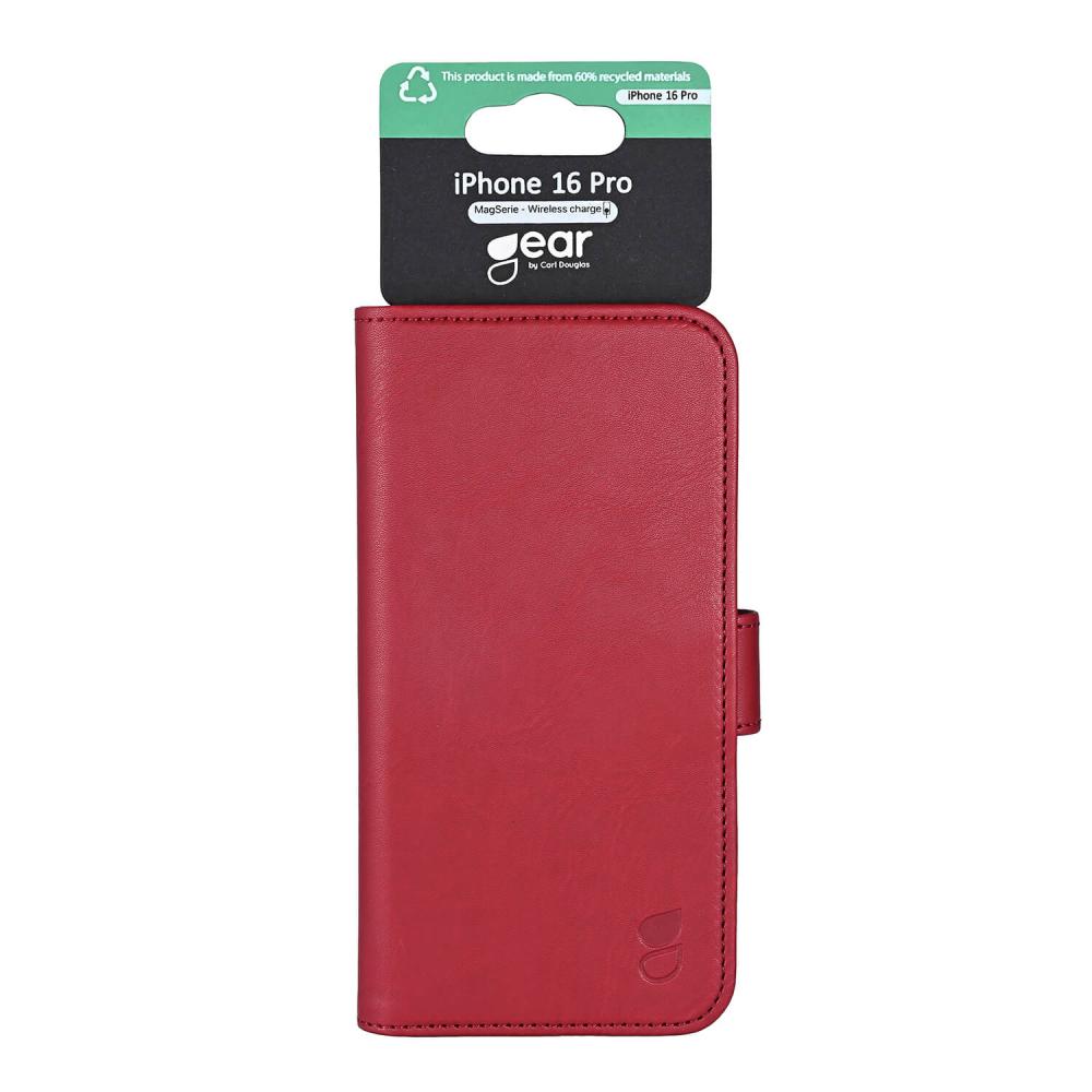 Gear Gear iPhone 16 Pro Fodral MagSeries Läder Deep Red