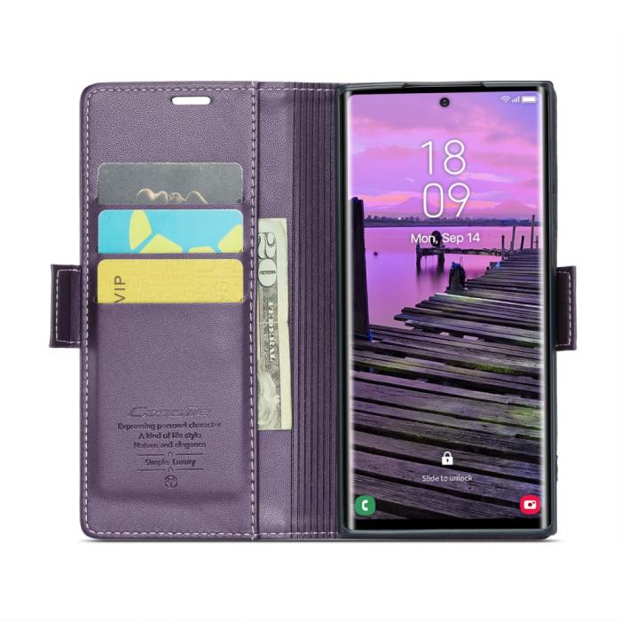 Bild 3, CASEME CASEME Galaxy S25 Ultra Fodral RFID Slim Läder Lila
