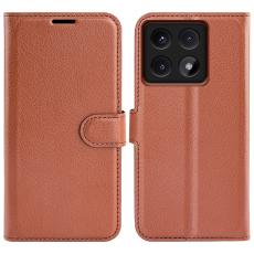  Xiaomi 14T Fodral Litchi L&auml;der Brun