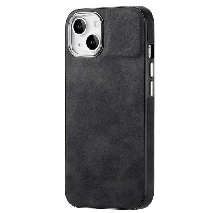 Bild 2,  iPhone 15 Plus Skal Läderbelagt Skin Touch Svart