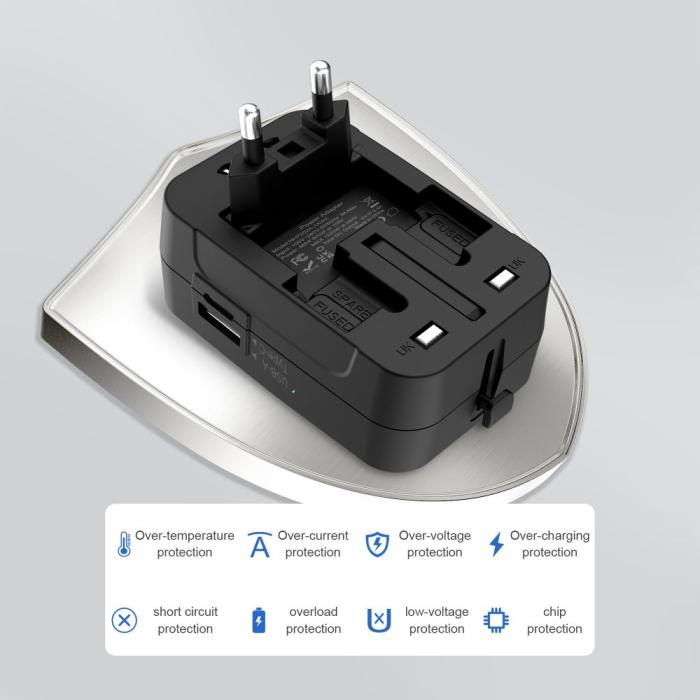 Bild 6, Tech-Protect Tech-Protect Reseadapter EU / UK / US / AU Svart