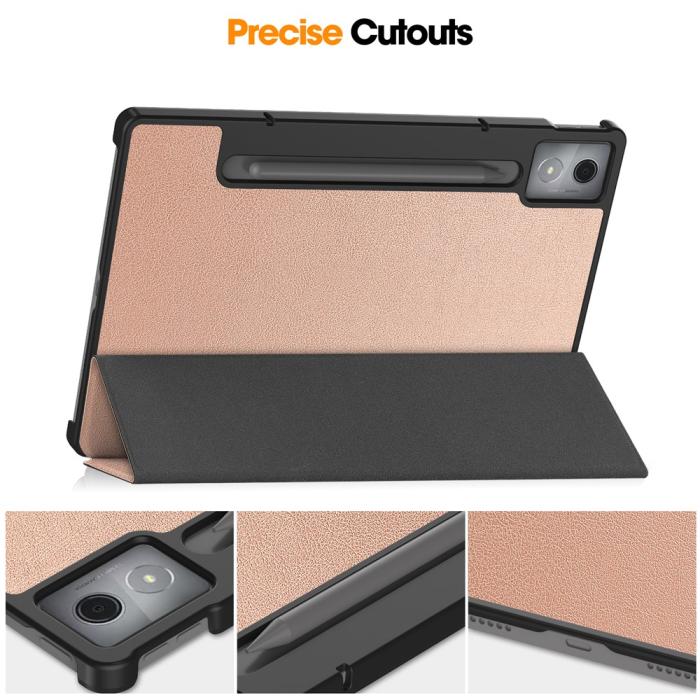 Bild 4,  Lenovo Idea Tab Pro Fodral Tri-Fold Läder Roséguld