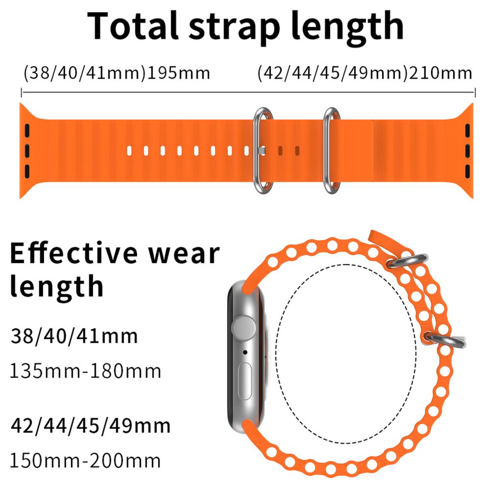 ColorPop Apple Watch 42/44/45/46/49 mm Armband Ocean Wave Orange