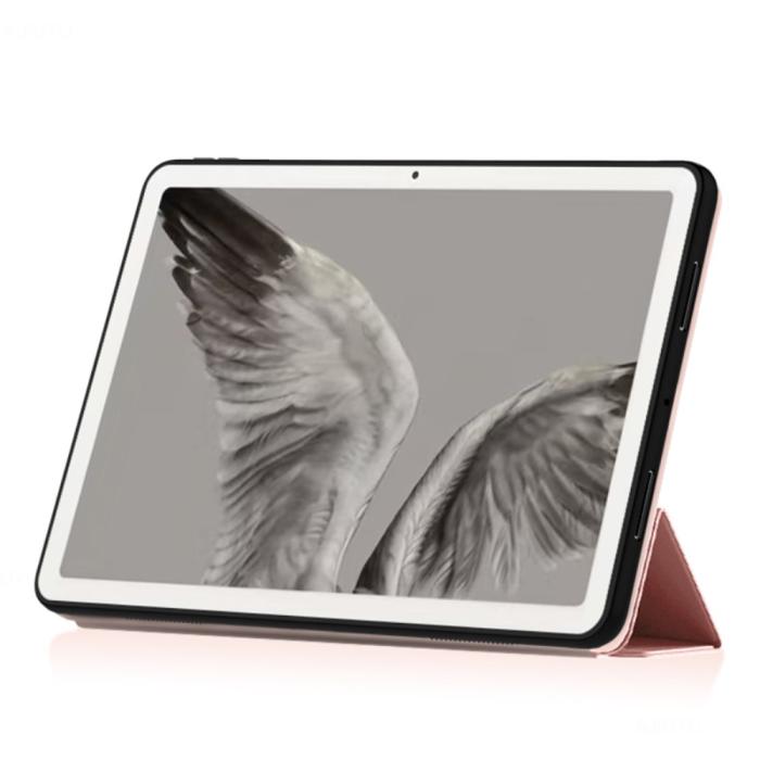 Bild 3,  Google Pixel Tablet Fodral Tri-Fold Läder Ljus Rosa