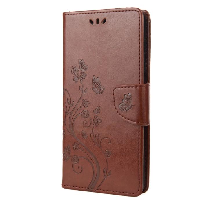 Bild 2,  Motorola Moto G52/G82 Fodral Blommigt Tryck Brun