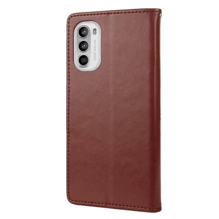 Bild 3,  Motorola Moto G52/G82 Fodral Blommigt Tryck Brun