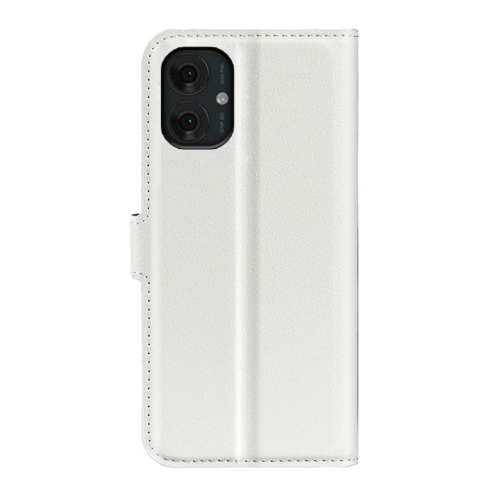 Bild 6,  Motorola Moto G55 5G Fodral Litchi Läder Vit