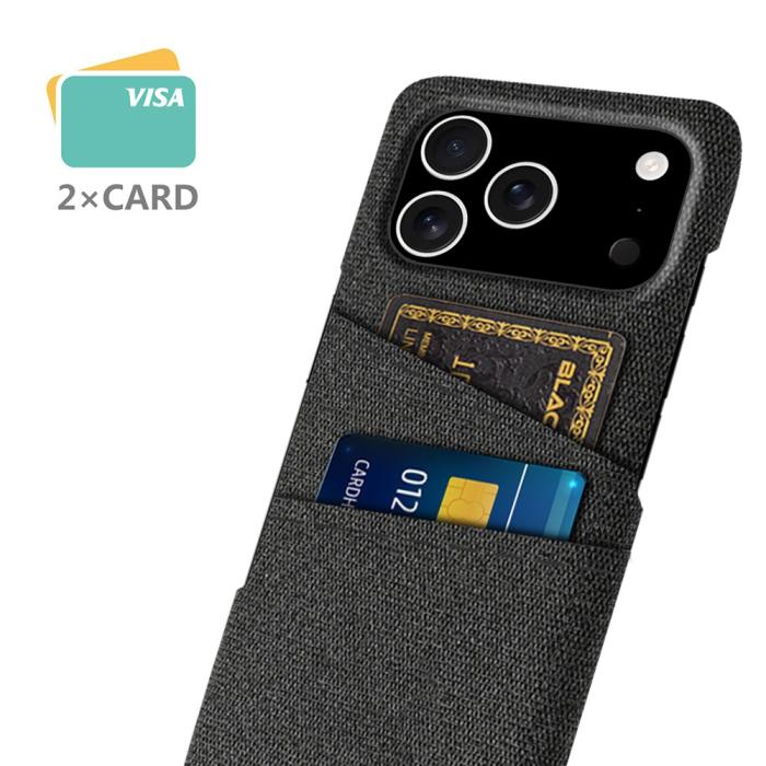 Bild 2,  iPhone 17 Pro Skal Med Kortfack Tygbelagt Svart