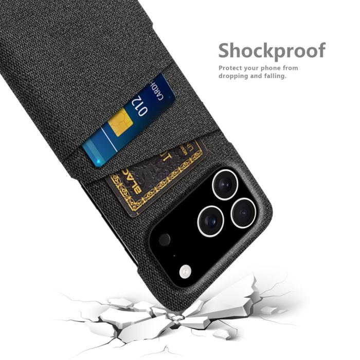 Bild 4,  iPhone 17 Pro Skal Med Kortfack Tygbelagt Svart