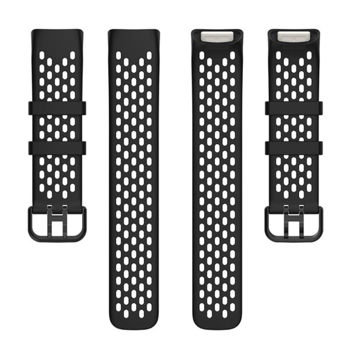 Bild 5,  Fitbit Charge 6 / 5 Armband Silikon Ihåligt Svart