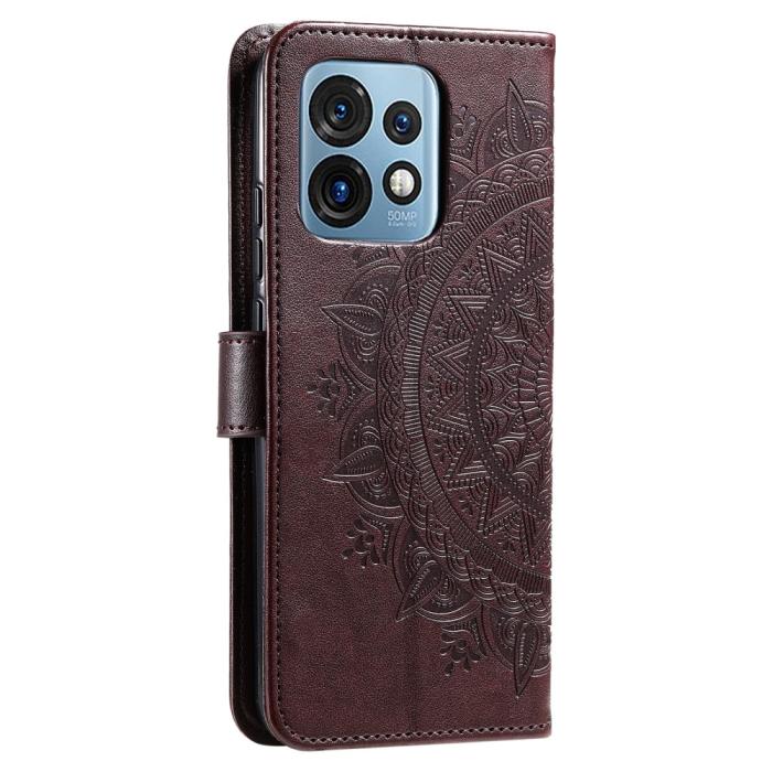 Bild 5,  Motorola Edge 40 Pro 5G Fodral Mandala Läder Brun