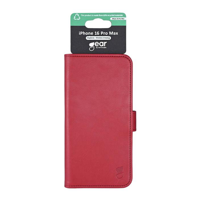 Bild 5, Gear Gear iPhone 16 Pro Max Fodral MagSeries Läder Deep Red
