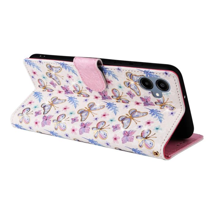Bild 4,  Samsung Galaxy A07 Fodral RFID Läder Fjärilar / Blommor