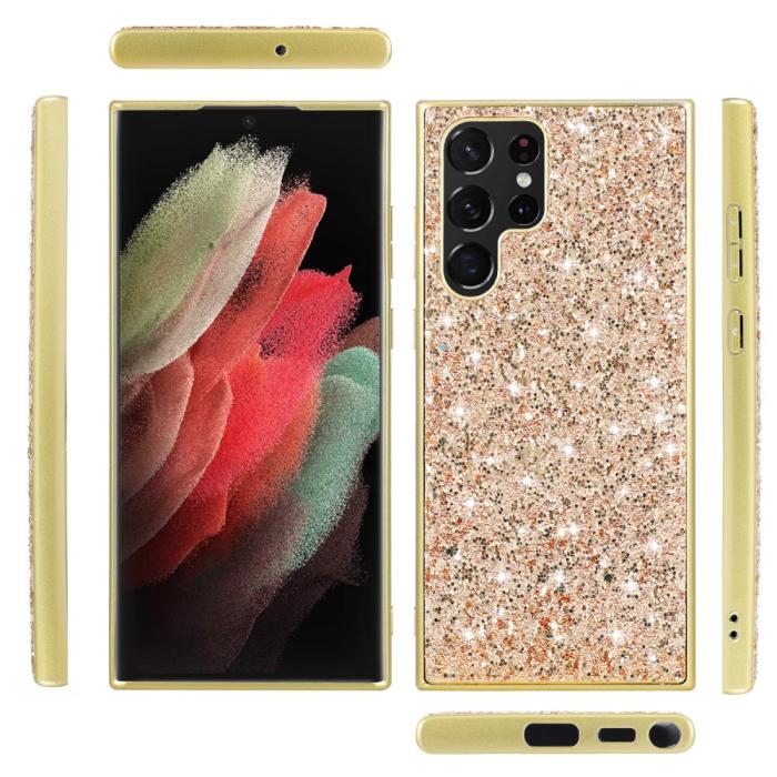Bild 6,  Galaxy S24 Ultra Skal Sparkling Glitter Blå