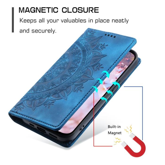 Bild 5,  Motorola Moto G04 4G/G24 4G Fodral Filp Mandala Blå