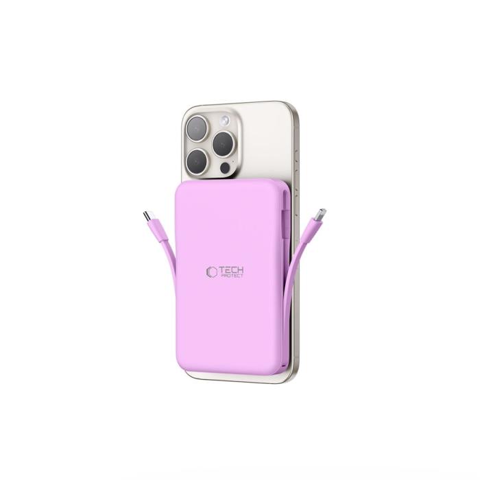 Bild 2, Tech-Protect Tech-Protect 10000 mAh MagSafe PowerBank LifeMag Lavender