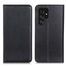 KHAZNEH KHAZNEH Galaxy S23 Ultra Flip Fodral Split L&auml;der Svart