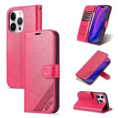 AZNS AZNS iPhone 15 Pro Fodral L&auml;der Rosar&ouml;d