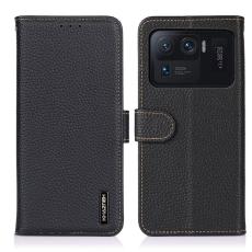 KHAZNEH Xiaomi Mi 11 Ultra - KHAZNEH &Auml;kta L&auml;der Litchi Fodral - Svart