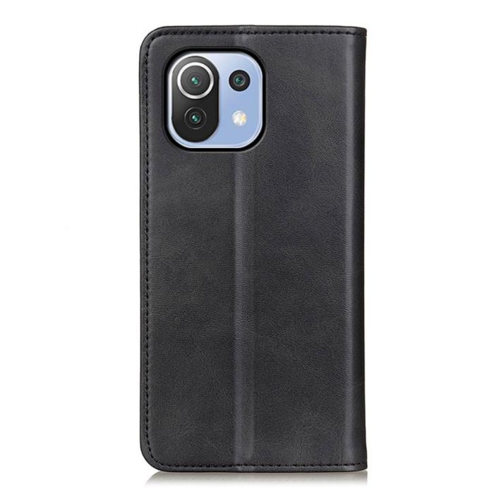 Bild 2,  Xiaomi Mi 11 Lite - Split Läder Flip Fodral - Svart