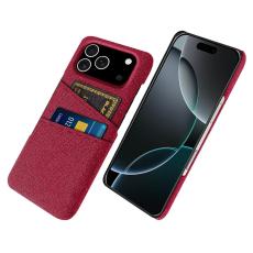  iPhone 17 Pro Skal Med Kortfack Tygbelagt R&ouml;d