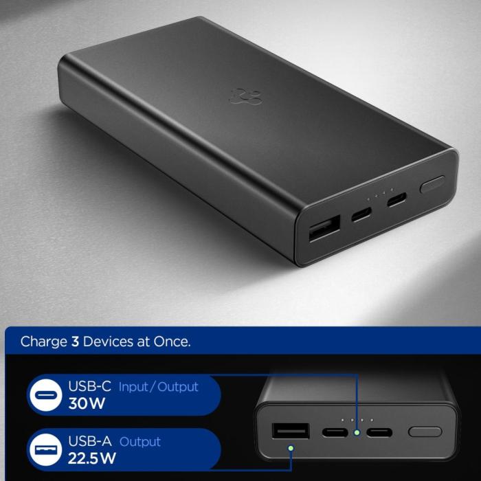 Bild 2, Spigen Spigen 20000 mAh 30W Powerbank Svart