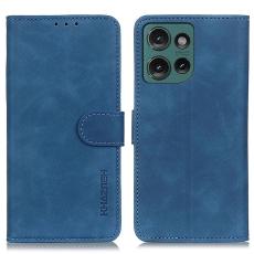 KHAZNEH KHAZNEH Motorola Edge 50 Neo Fodral Retro L&auml;der Bl&aring;
