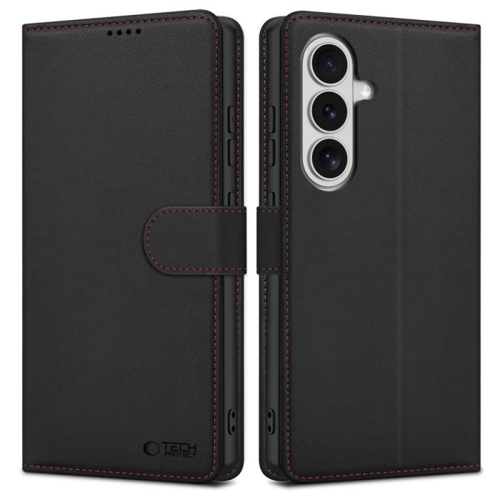 Bild 2, Tech-Protect Tech-Protect Samsung Galaxy S26 Fodral Läder Svart / Röd