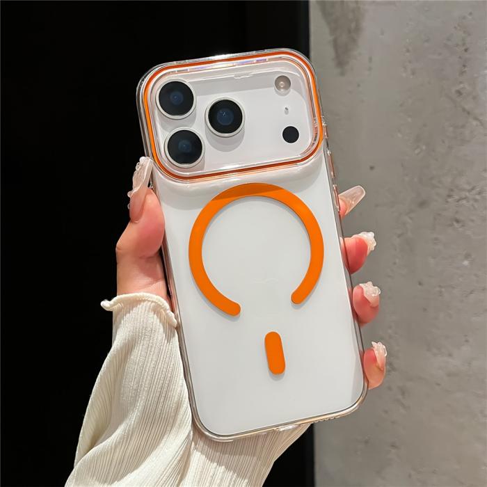 Bild 2,  iPhone 17 Pro Max Skal MagSafe Transparent / Orange