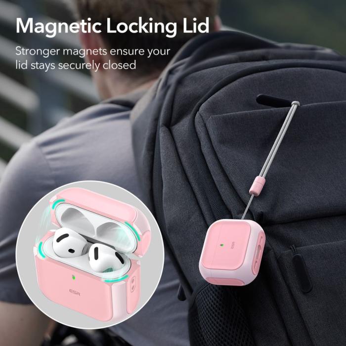 Bild 2, ESR ESR AirPods 4 Skal MagSafe Orbit HaloLock Rosa