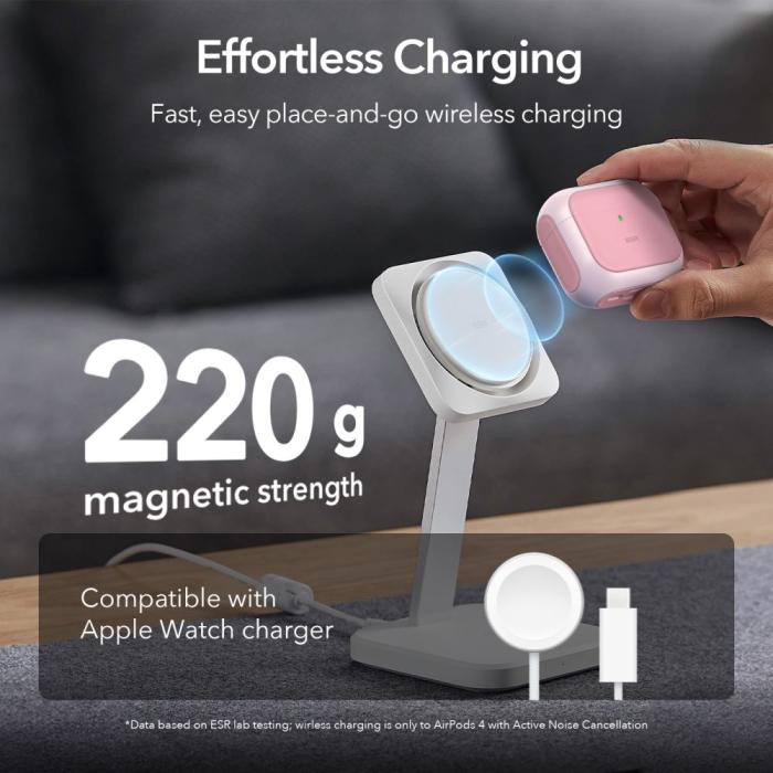 Bild 3, ESR ESR AirPods 4 Skal MagSafe Orbit HaloLock Rosa