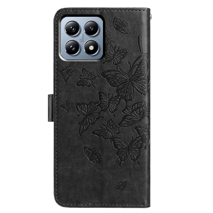 Bild 6,  Xiaomi 15T Fodral Med Fjäril Tryck Svart