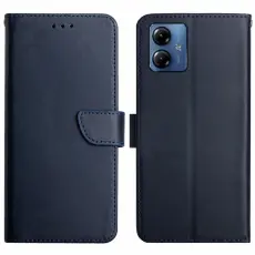  Motorola Moto G54 5G Fodral &Auml;kta L&auml;der Bl&aring;