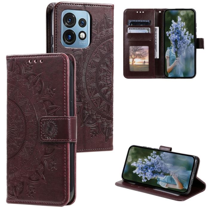 Bild 6,  Motorola Edge 40 Pro 5G Fodral Mandala Läder Brun