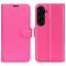  Samsung Galaxy S23 FE Fodral Litchi Textur Rosa