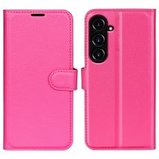  Samsung Galaxy S23 FE Fodral Litchi Textur Rosa