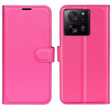  Xiaomi 13T / 13T Pro Fodral Litchi L&auml;der Rosa