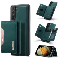 DG.MING DG.MING Samsung Galaxy S21 FE Skal 2in1 Magnetisk Avtagbart Kortfack Gr&ouml;n