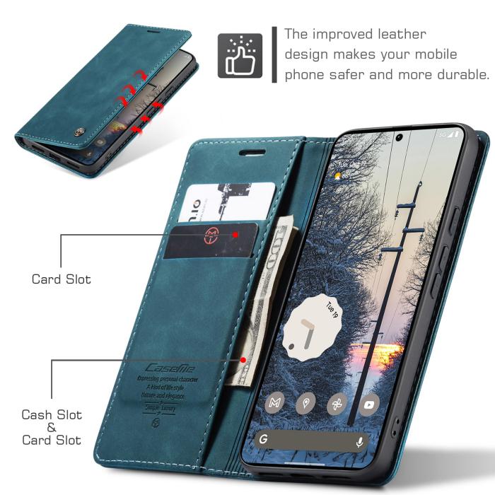 Bild 3, CASEME CASEME Google Pixel 11 Pro XL Fodral RFID Läder Blå