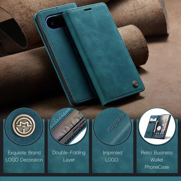 Bild 4, CASEME CASEME Google Pixel 11 Pro XL Fodral RFID Läder Blå
