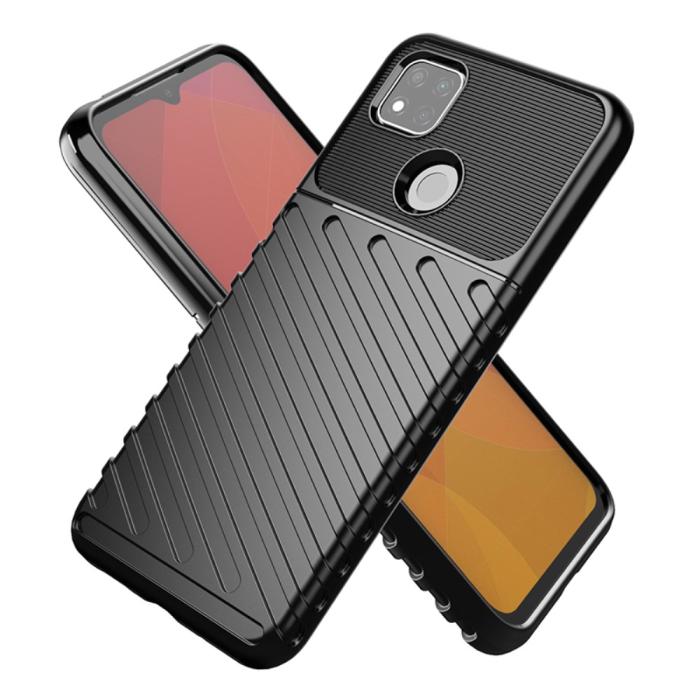 Bild 2,  Xiaomi Redmi 9C Skal Twill Textur Svart